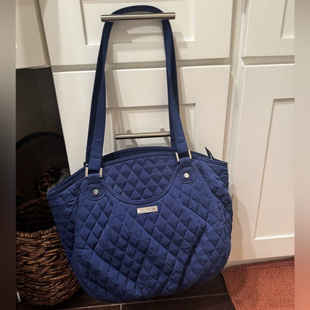 Vera Bradley Glenna Quilted Satchel Tote in Deep Navy 
NWOT
